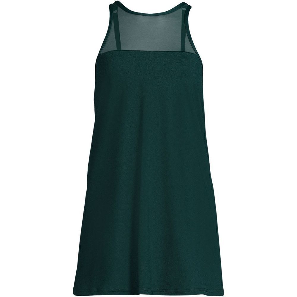 Land's End plus size power mesh one piece swimsuit dress adjustable balsam Var